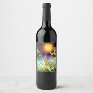 A Time of Recompense Oil Painting Wine Label