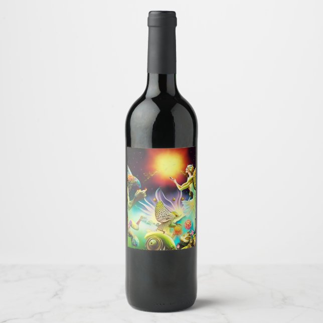 A Time of Recompense Oil Painting Wine Label (Front)