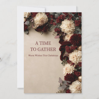 A Time to Gather Christmas Dahlia Holiday Card