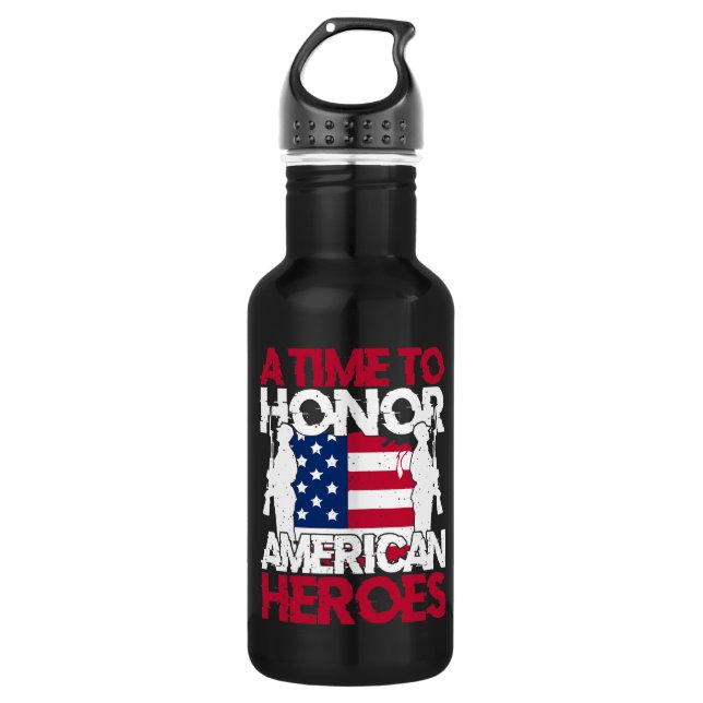 A Time To Honour America Heroes 532 Ml Water Bottle (Front)