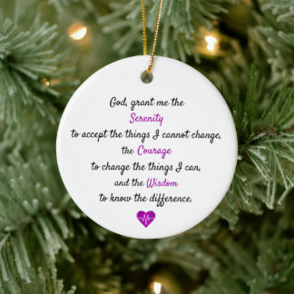 A timeless serenity prayer ceramic ornament