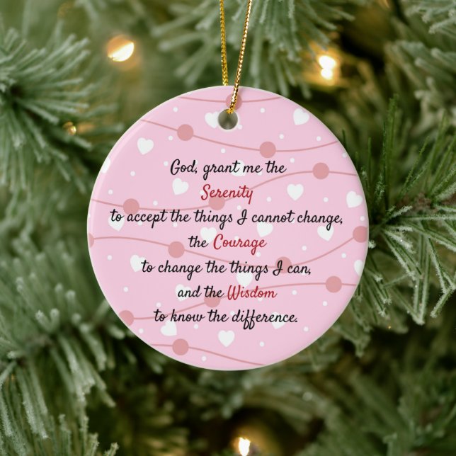 A timeless serenity prayer ceramic ornament (Tree)