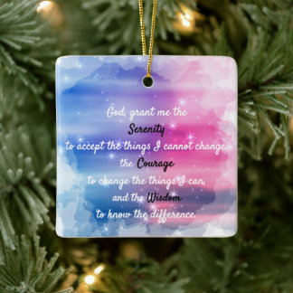 A timeless serenity prayer ceramic ornament