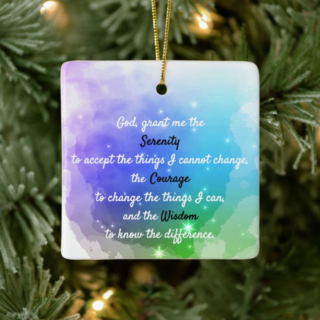 A timeless serenity prayer ceramic ornament (Tree)