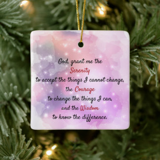 A timeless serenity prayer ceramic ornament