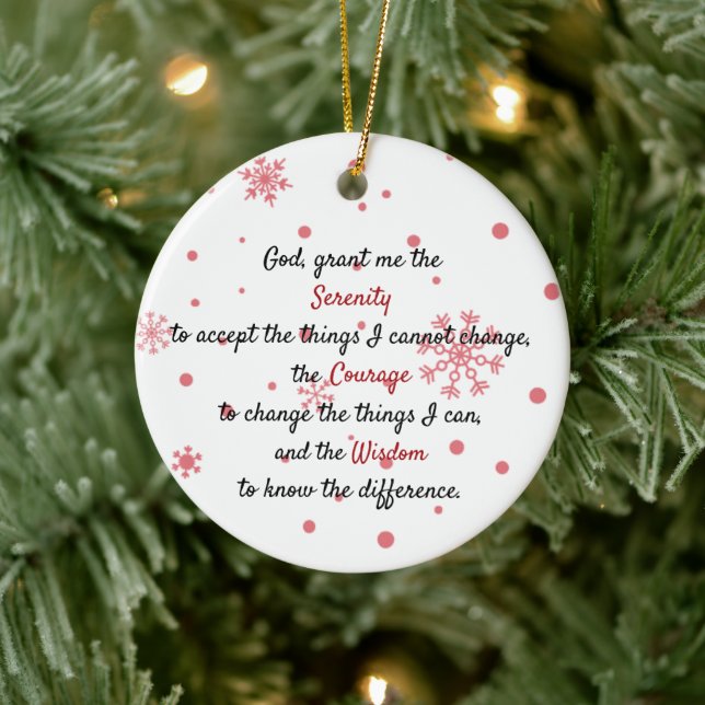 A timeless serenity prayer ceramic ornament (Tree)