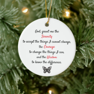 A timeless serenity prayer ceramic ornament
