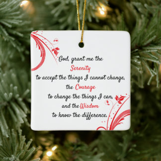 A timeless serenity prayer ceramic ornament