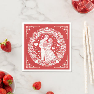 A timeless vintage Valentine’s Day Napkin