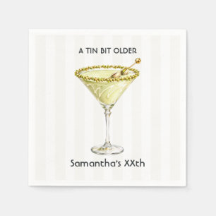 A Tin Bit Older Pistachio Martini Birthday Party Napkin