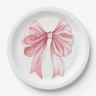 A Tini Baby Girl Bow Paper Plate