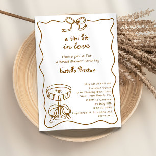 A Tini Bit Brown Hand Drawn Martini Bridal Shower Invitation