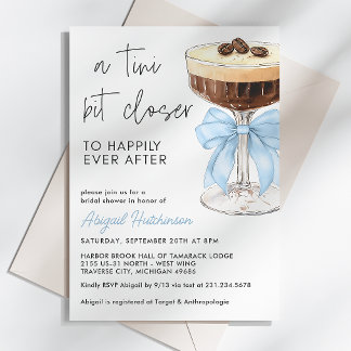 A Tini Bit Closer Bow Espresso Martini Bridal Invitation