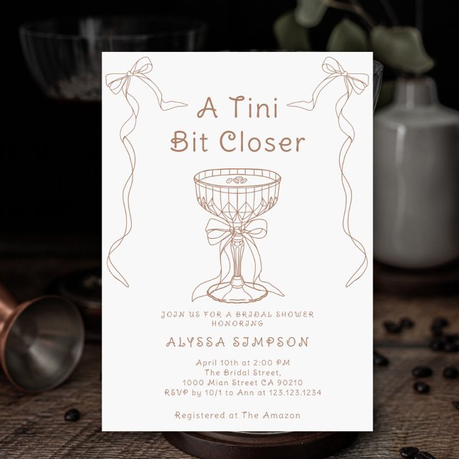 A Tini Bit Closer Hand Drawn Bridal Shower Invitation (Creator Uploaded)