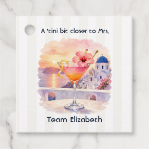 A 'Tini Bit Closer to Mrs Santorini Bachelorette Favour Tags
