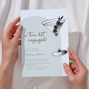 A tini bit engaged Olive Green Bachelorette  Invitation