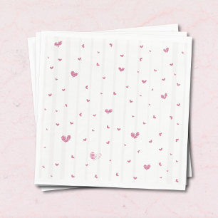 A Tini Bit Engaged Pink Hearts Engagement Party Napkin