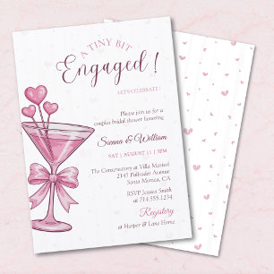 A Tini Bit Engaged Pink Martini Couple Shower Invitation