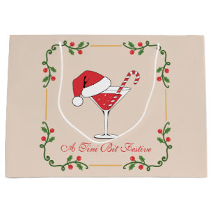 A Tini Bit Festive Santa Martini Large Gift Bag