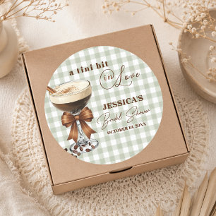 A Tini Bit in Love Espresso Martini Bridal Shower Classic Round Sticker