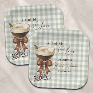 A Tini Bit in Love Espresso Martini Bridal Shower Paper Plate