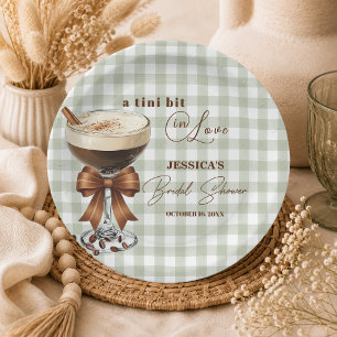 A Tini Bit in Love Espresso Martini Bridal Shower Paper Plate