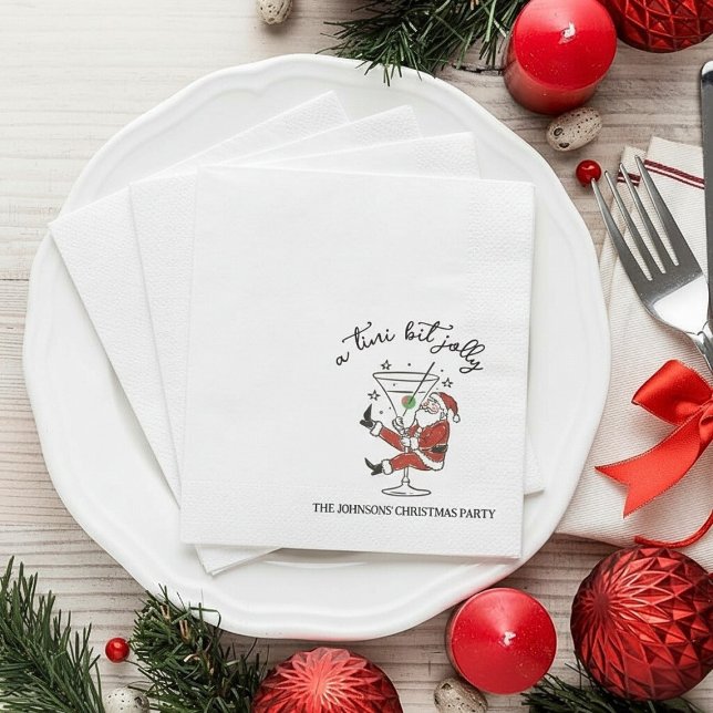 A Tini Bit Jolly Santa Claus Whimsical Themed Napkin (A Tini Bit Jolly Santa Claus Whimsical Themed Napkins)