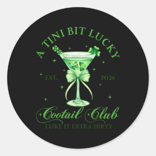 A Tini Bit Lucky Tail Club St. Patrick's Martini Classic Round Sticker