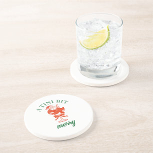 A Tini Bit Merry Christmas Santa Claus Coaster