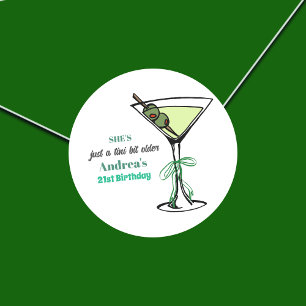 A Tini Bit Older 21st Birthday Party Classic Round Sticker