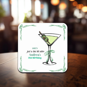 A Tini Bit Older 21st Birthday Party Square Paper Coaster