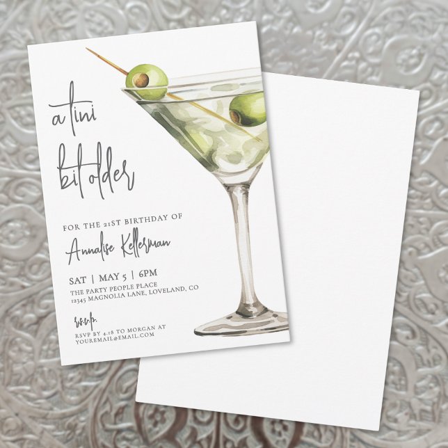 A Tini Bit Older Adult Birthday Party Invitation (A Tini Bit Older Adult Birthday Party Invitation)