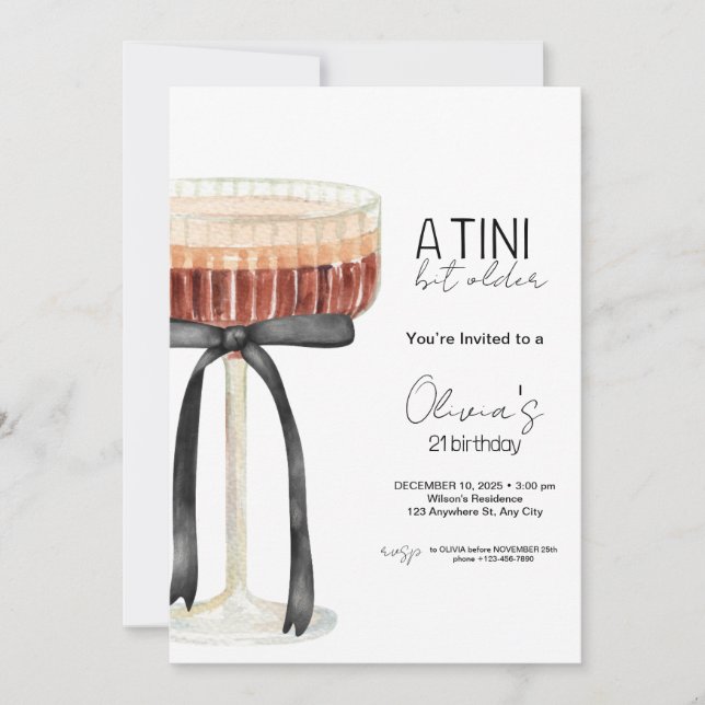 A Tini Bit Older Birthday Invitation (Front)