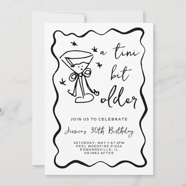 A Tini Bit Older Birthday Invitation (Front)