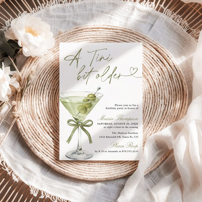 A Tini Bit Older Birthday Party Olive Martini Invitation (Creator Uploaded)