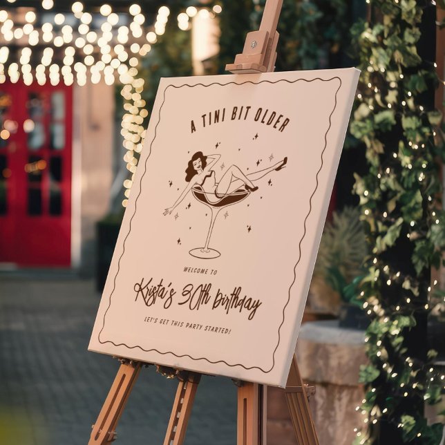 A Tini Bit Older Birthday Party Welcome Sign (Welcome Sign Mock-up)