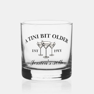 A Tini Bit Older Black Custom Birthday Party  Whiskey Glass