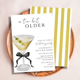A Tini Bit Older Chic Dirty Martini Birthday Party Invitation