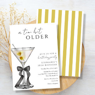 A Tini Bit Older Chic Dirty Martini Birthday Party Invitation