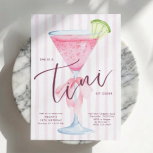 A Tini Bit Older Coquette Martini Birthday Invitation