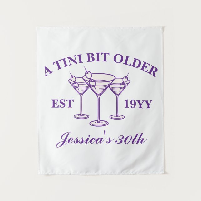 A Tini Bit Older Custom Purple Birthday Party  Tapestry (Front)