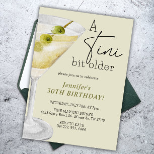 A Tini Bit Older Dirty Martini 30th Birthday Party Invitation