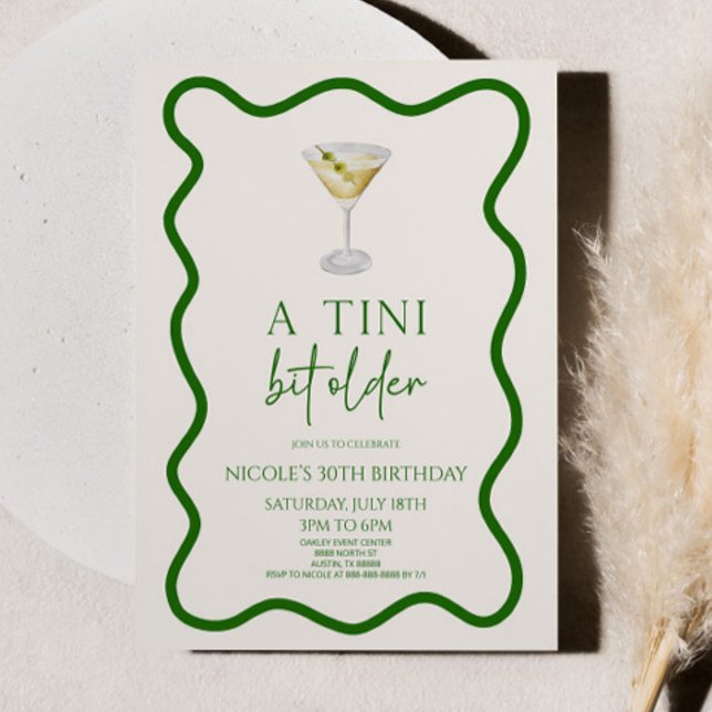A Tini Bit Older Dirty Martini Birthday Party Invitation (Creator Uploaded)