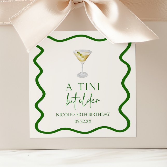 A Tini Bit Older Dirty Martini Birthday Party Square Sticker (Creator Uploaded)