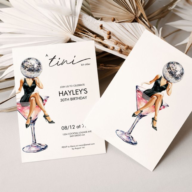 A Tini Bit Older Disco Martini Birthday Invitation (Creator Uploaded)