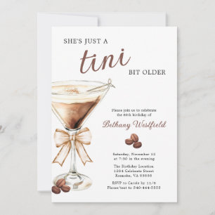 A Tini Bit Older Espresso Martini 60th Birthday Invitation