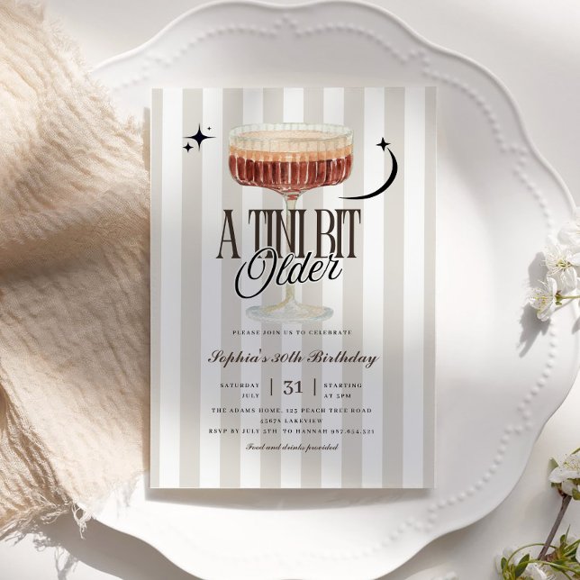 A Tini Bit Older Espresso Martini Birthday Invitation (Creator Uploaded)