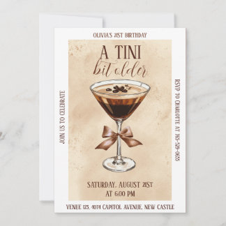 A Tini Bit Older Espresso Martini Birthday Party Invitation