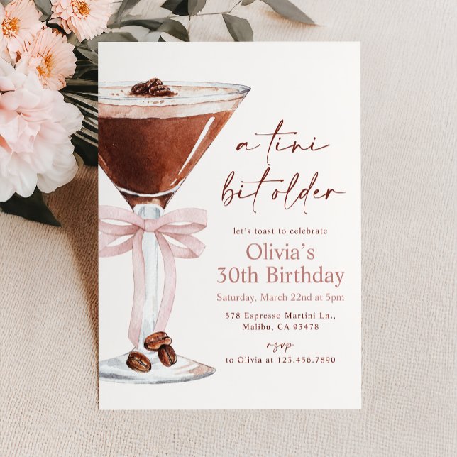 A Tini Bit Older Espresso Martini Birthday Party Invitation (Creator Uploaded)