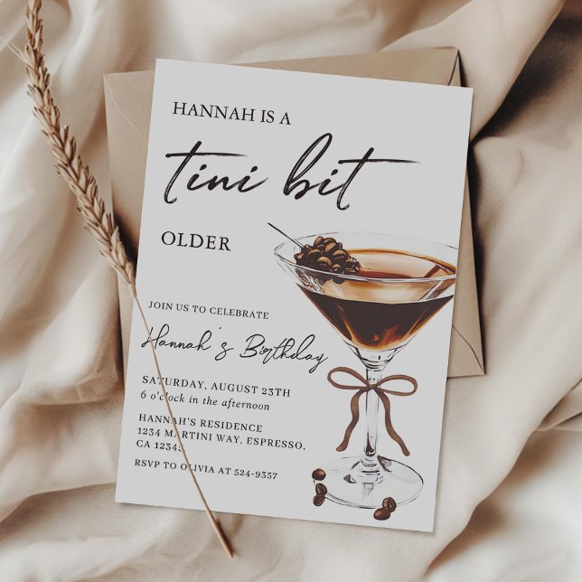 A Tini Bit Older Espresso Martini Birthday Party Invitation (Creator Uploaded)